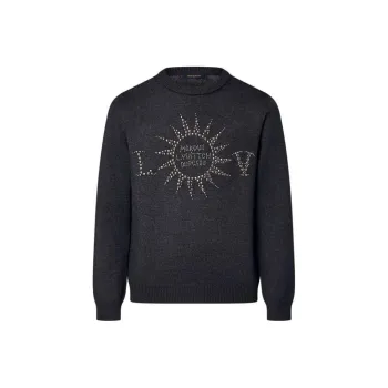 LOUIS VUITTON Embellished Long-Sleeved Merino Wool Crewneck