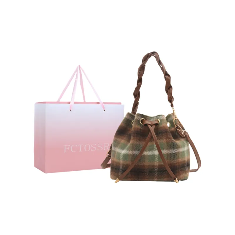 FCTOSSR Woolen One Shoulder Handbag, Crossbody Bag Regular Women's Green/Blue/Coffee-0