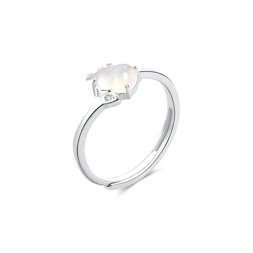Lao Feng Xiang Natural Chalcedony Rings Women's