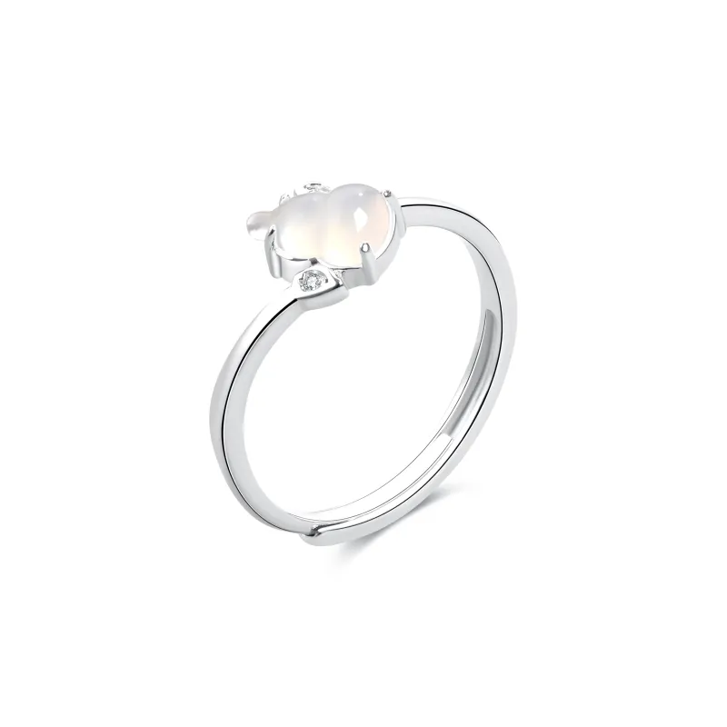 Lao Feng Xiang Natural Chalcedony Rings Women's-0