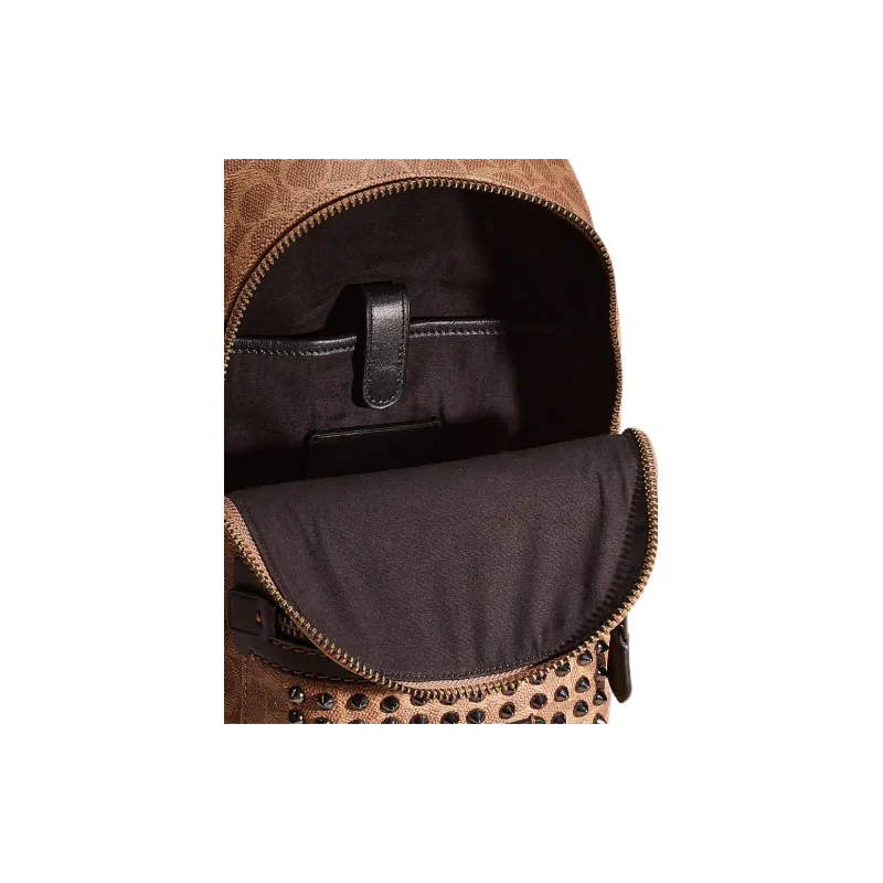 COACH Academy Coated Canvas With Calfskin Fanny Pack Sling Bags Small Size Women's Brown-4