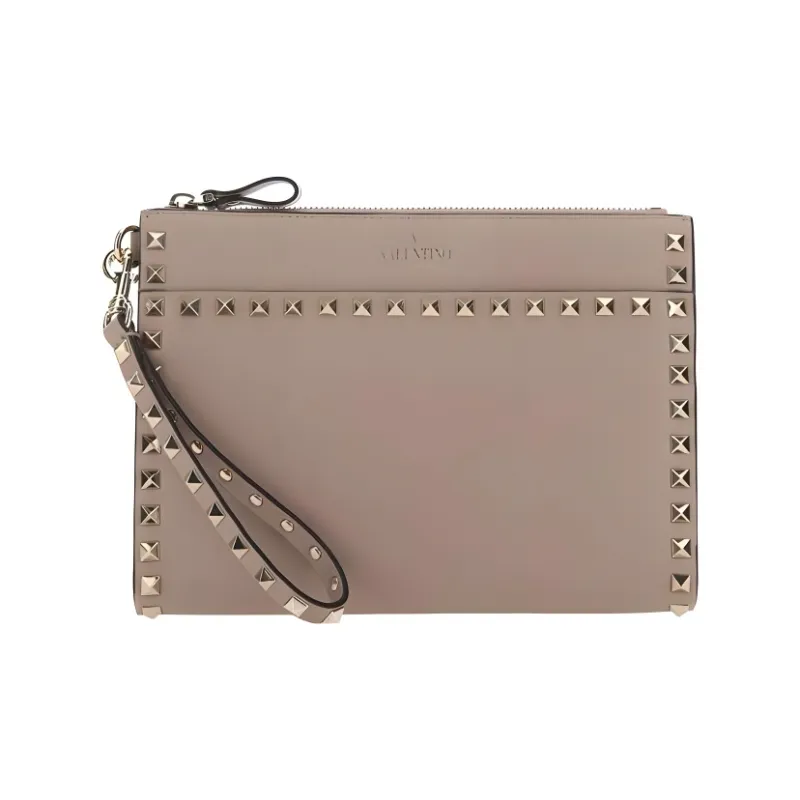 Valentino Leather Clutch Women's Vintage Pink-0