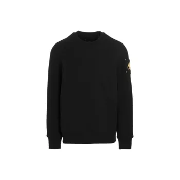 Moose Knuckles Side Logo Plaque Crewneck Sweater