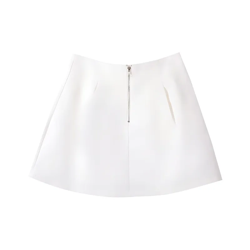 Emodues Casual Short Skirts Women's White-1