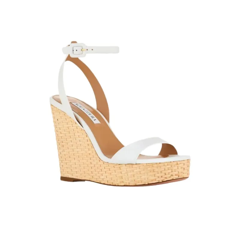 AQUAZZURA Sunseeker One Strap Sandals 11cm Women's White-2