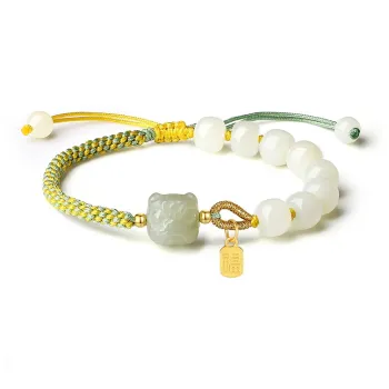 Fu Ru Ji Hetian Jade Bracelets White Jade/Pale Greenish White Jade Women's
