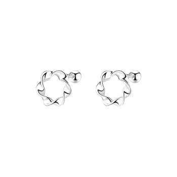 Fan Xing As Season S999 Fine Silver Stud Earrings Women's