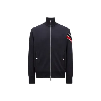 Moncler Logo Patch Zip Up Sweatshirt