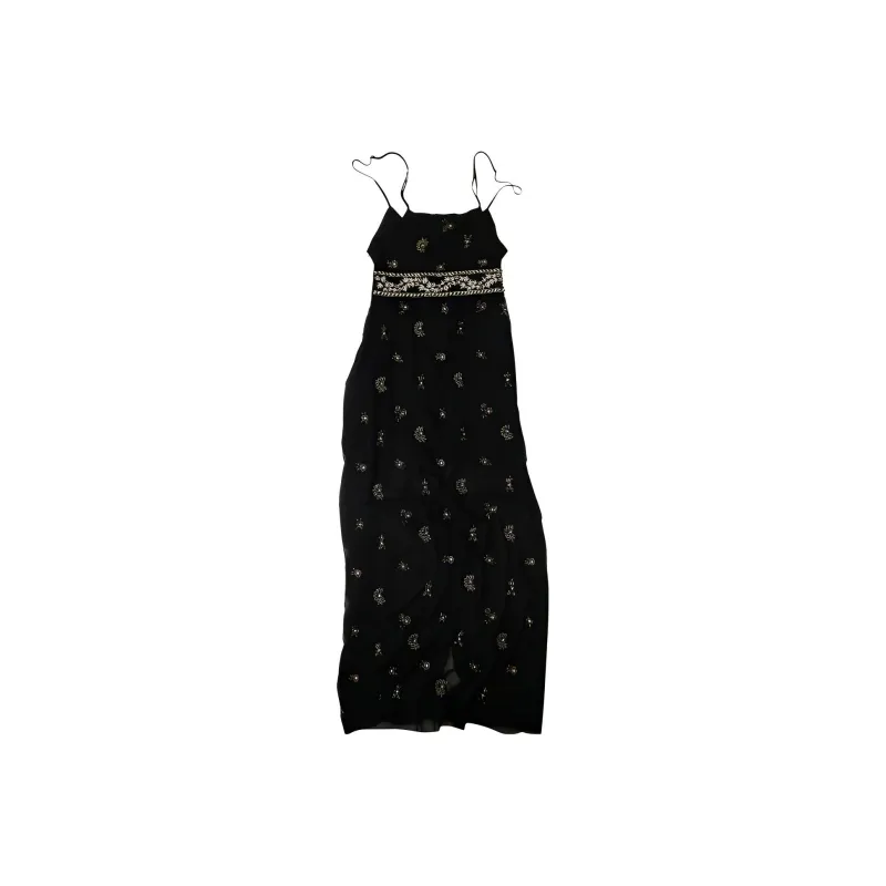 AMIRI Embellished Silk Chiffon Midi Dress 'Black'-1