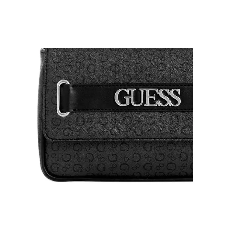 GUESS Artificial Leather Shoulder Bag, Crossbody Bag Women's Coal Black-4