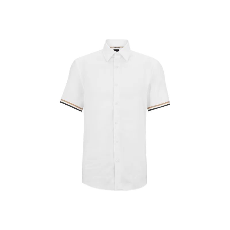 HUGO BOSS Short sleeve Cotton linen Shirt-0