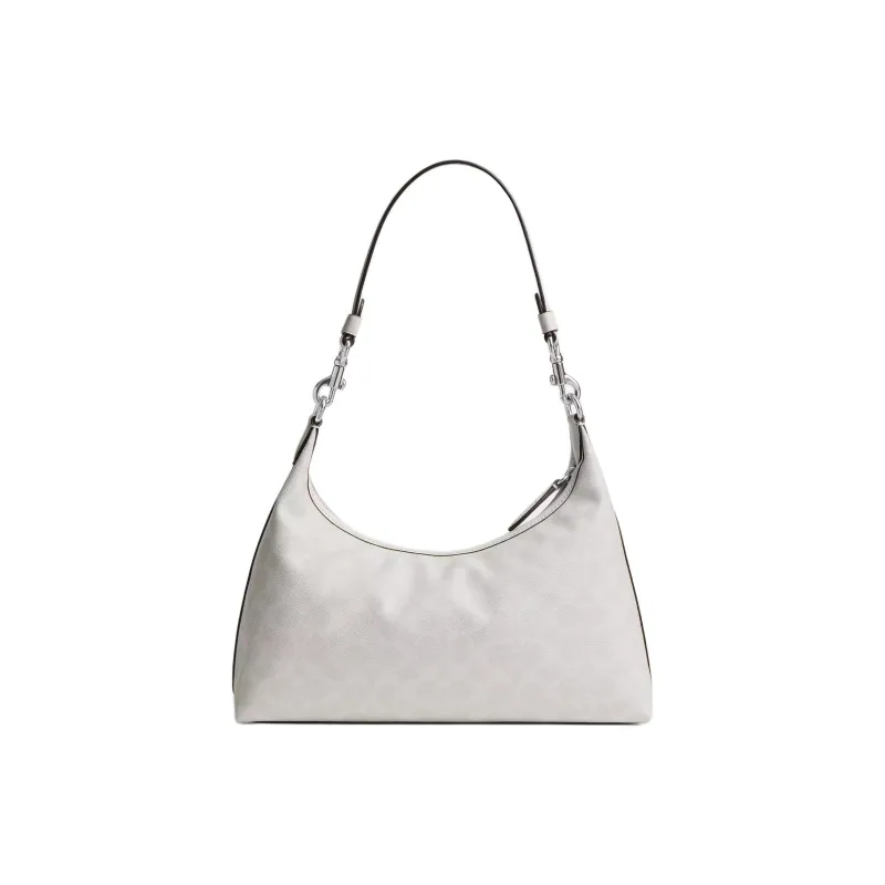 COACH Juliet Coated Canvas Shoulder Bag Large Size Women's Silver & Chalk-2