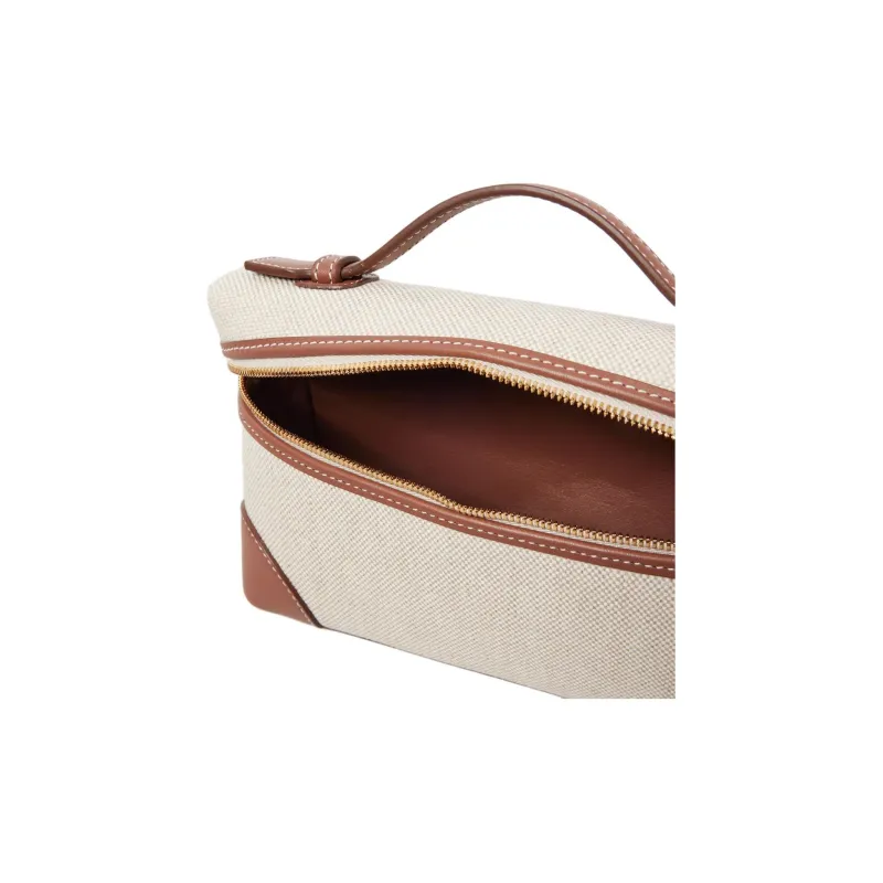 Loro Piana ExtraPocket Cotton Shoulder Bag, Crossbody Bag, Handbag Regular Women's Natural & Caramel & Sun Gold-8