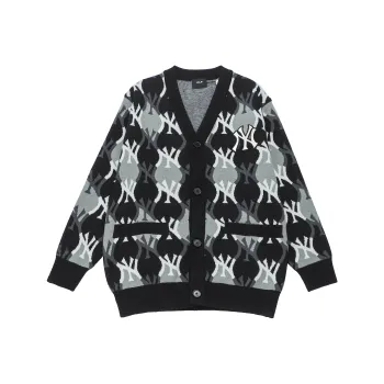 MLB Old Flower Cashmere Sweaters Unisex Black