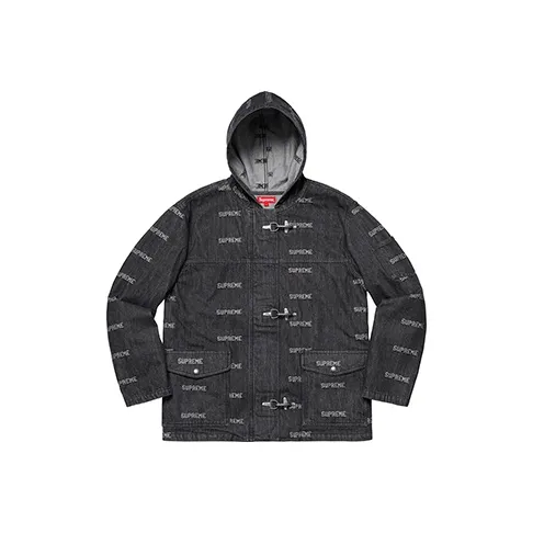 Supreme Logo Denim Turnout Jacket-0