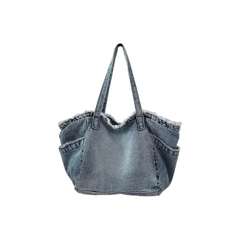 XIANGSU Canvas Bag, Shoulder Bag Women's Light Blue/Dark Blue/Black