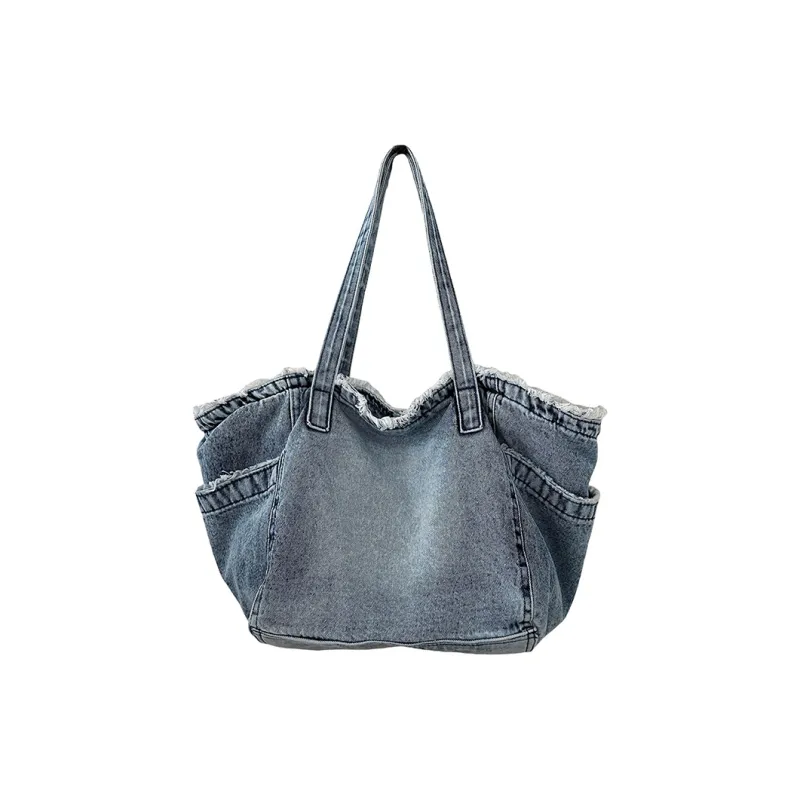 XIANGSU Canvas Bag, Shoulder Bag Women's Light Blue/Dark Blue/Black-0