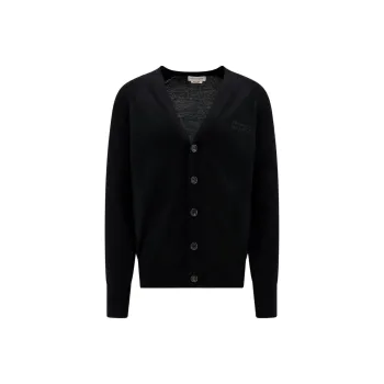 Alexander McQueen Buttoned Logo Embroidered Cardigan