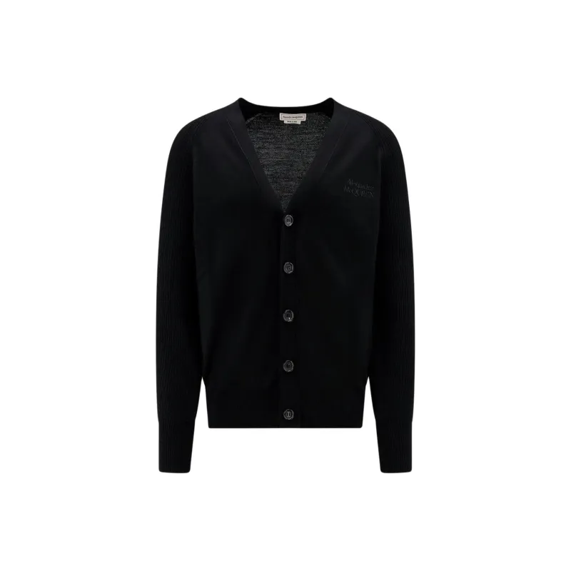 Alexander McQueen Buttoned Logo Embroidered Cardigan-0