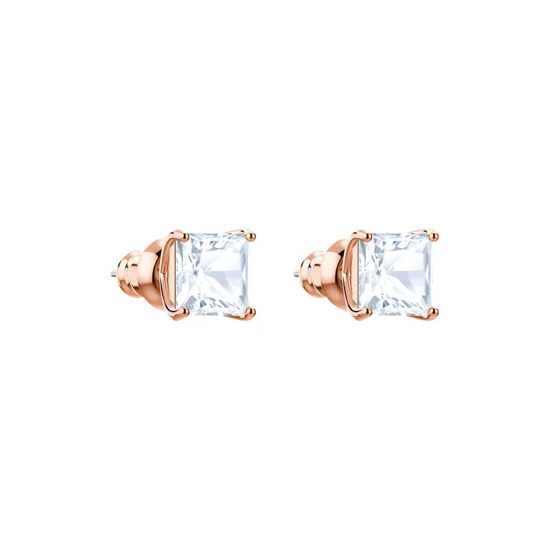 Swarovski Stilla Attract Stud Earrings Women's White/Rose Gold-2