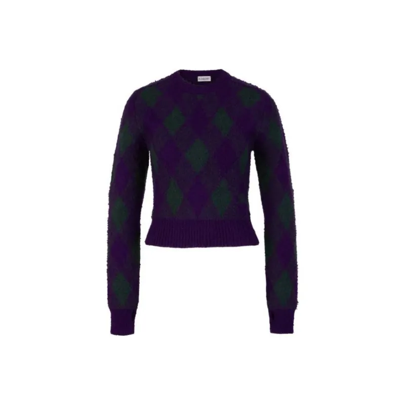 Burberry Argyle Intarsia Knit Cropped Jumper-0