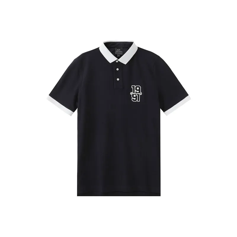ARMANI EXCHANGEAE SS24 Polo Shirt Men's Dark Marine Blue-0