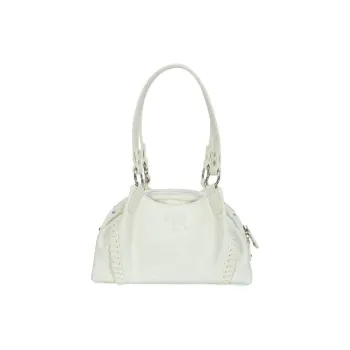 PAYOT Microfiber Synthetic Leather Shoulder Bag Regular Women's White/Black/Silver/Gray