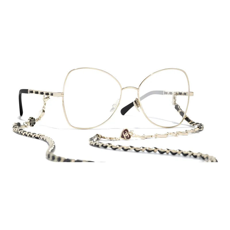 CHANEL Metal Butterfly Eyeglass Frames Unisex-1