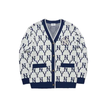 MLB Old Flower Sweaters Unisex Blue With White Lettering