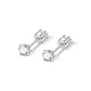 4mm White Zircon Stud Earrings 1 Pair[Surgical Grade Titanium Steel]
