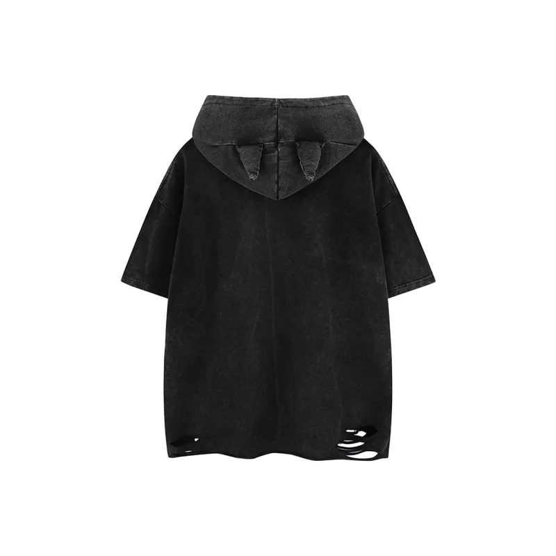 BEAR UNION Drop Shoulder Sleeve T Shirt Unisex Black-1