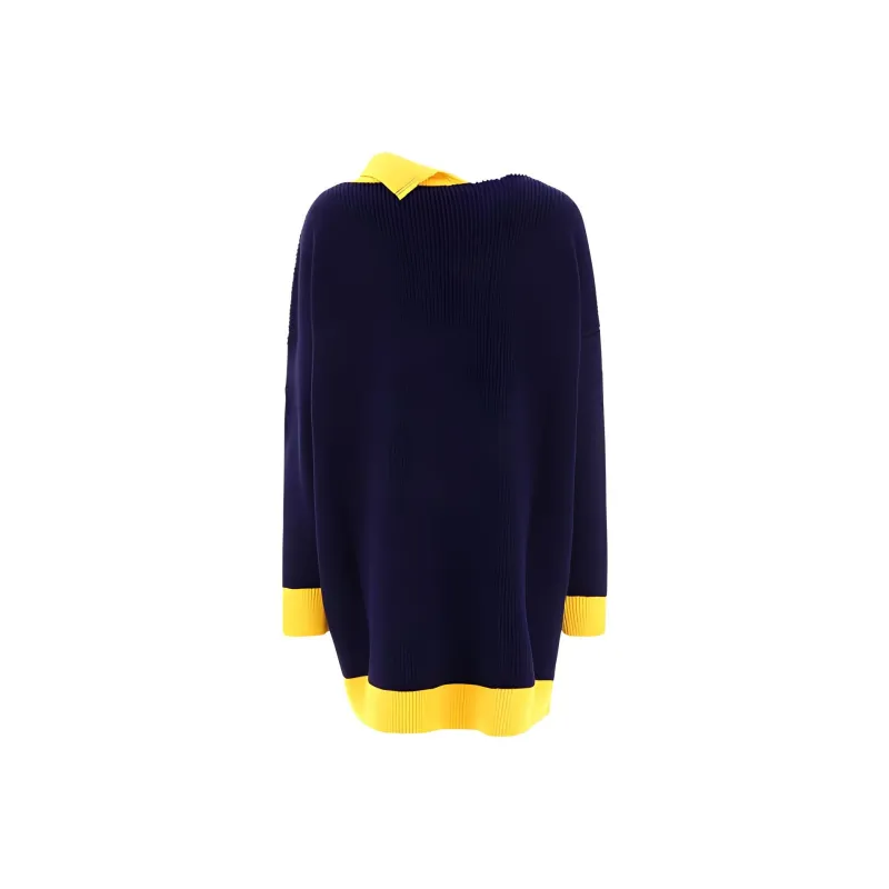MARNI Color Block Logo Patch Knitted Dress-1