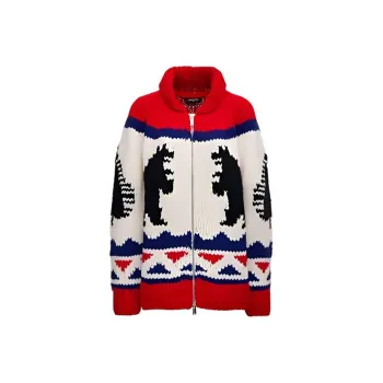 DSQUARED 2 Intarsia Knit Zipped Sweater