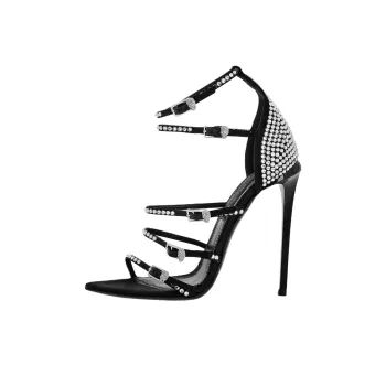 PHILIPP PLEIN Mignon Roman Sandals 12cm Women's Black