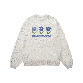 Heartboon Sweaters Unisex Beige Gray