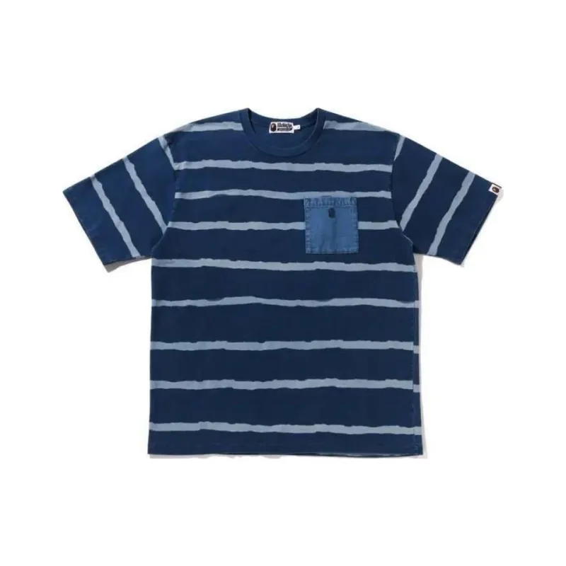 A BATHING APE Striped Cotton T shirt-0