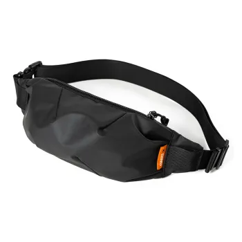 MOYYI PVC Sling Bag, Fanny Pack Regular Men's Black