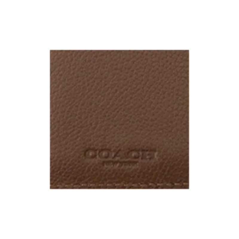 COACH Lanyard Cow Leather Card Holder Men's Brown-3