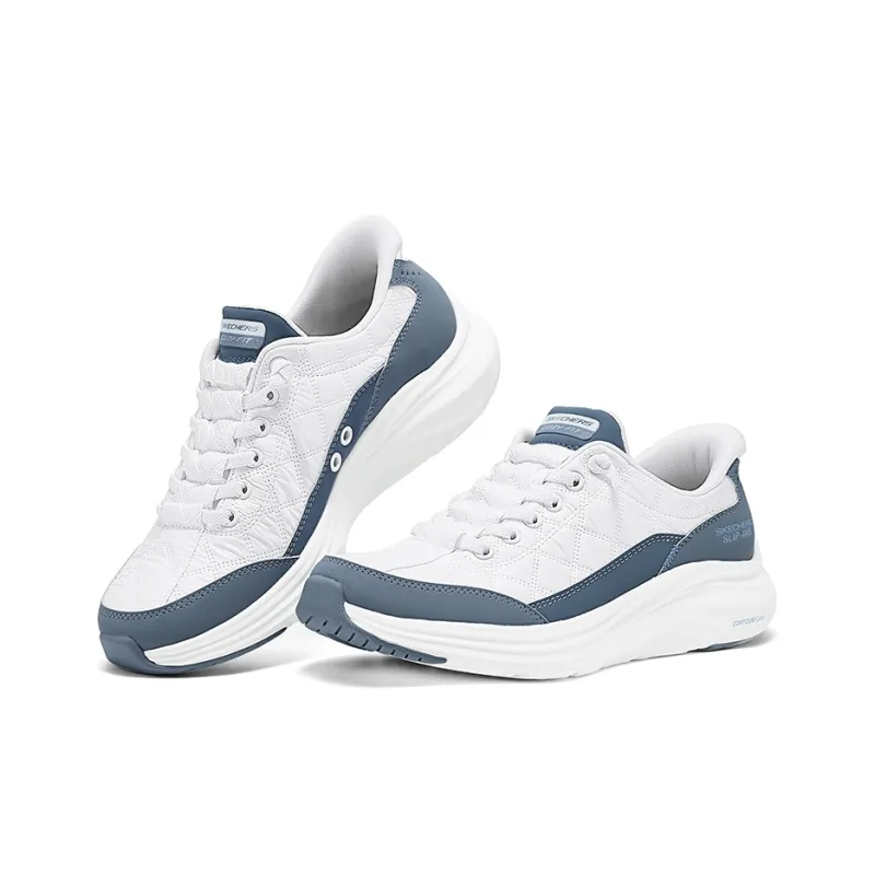 Skechers SPORT WOMENS Yubu Shoes Wear resistant And Lightweight Low Top Casual Shoes Women's White Blue-2