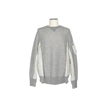 Sacai Long Sleeved Panelled Crewneck Sweatshirt
