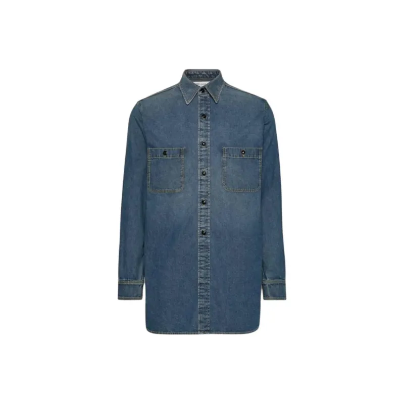Maison Margiela Collared Long Sleeve Denim Shirt-0