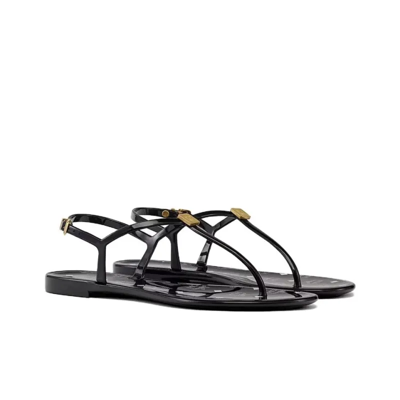 MCM One Strap Sandals Women's Black-2
