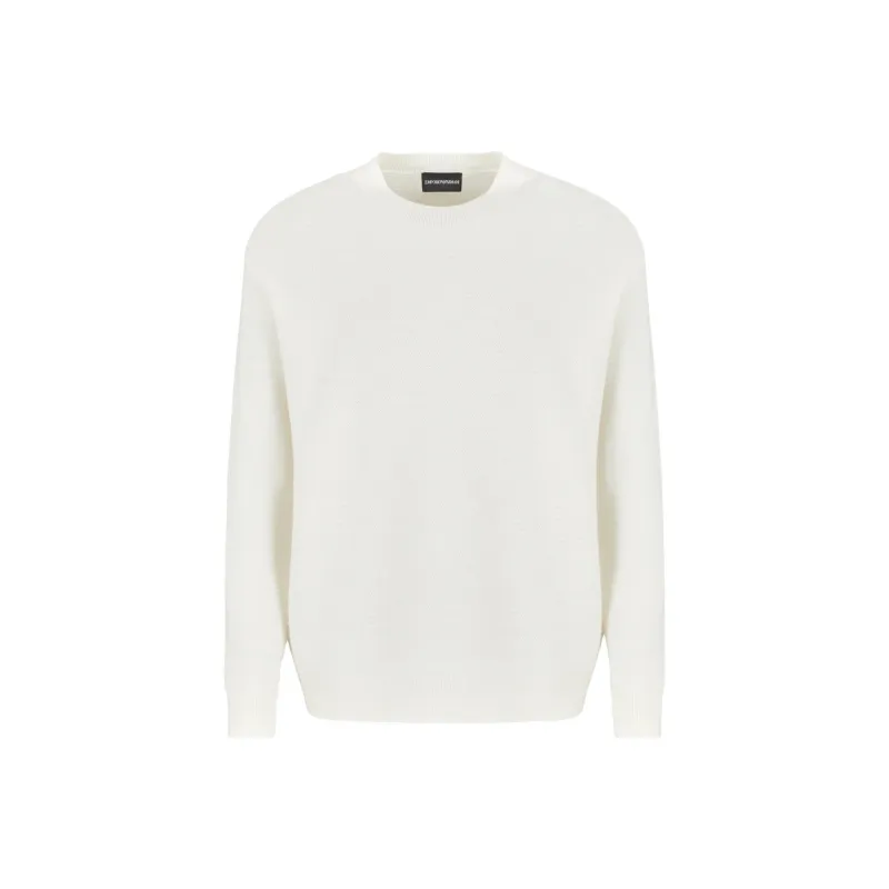 EMPORIO ARMANI Mock neck Jumper In Virgin Wool With A Micro textured Weave-0