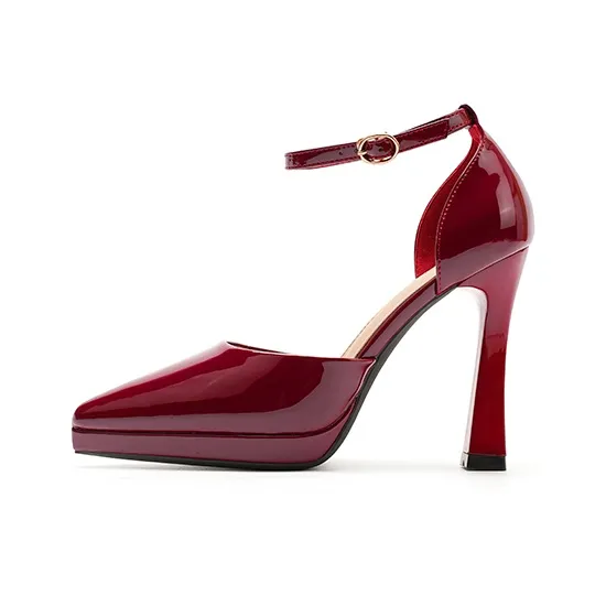 Zubumei Chunky Heel High Heels 10CM Women's-13