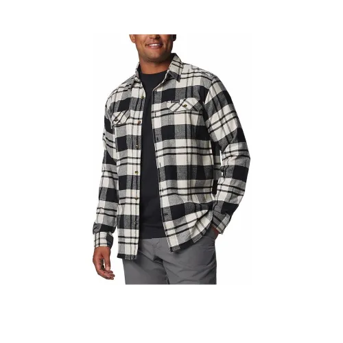 Columbia Mustard Flare Gun Stretch Flannel Long Sleeve Shirt Shirt Men's Black River Cross
