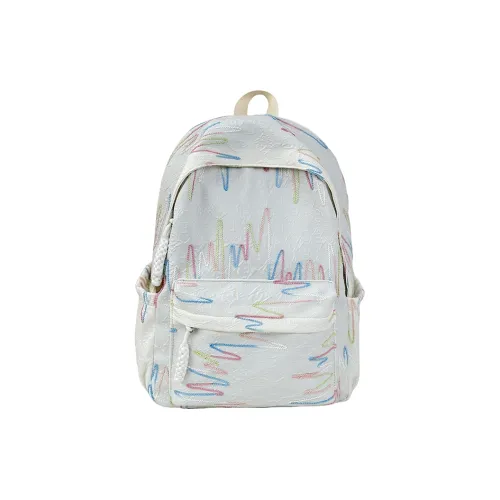 Single Warehouse Nylon Backpack Regular Women's White/Pink/Blue/Black/Yellow