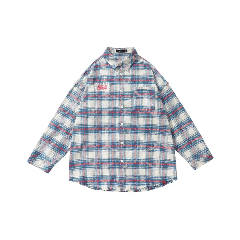 GENANX Shirt Unisex Pink Blue Plaid-0