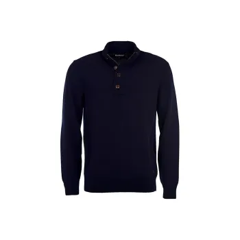 BARBOUR High Neck Half Buttoned Knit Jumper