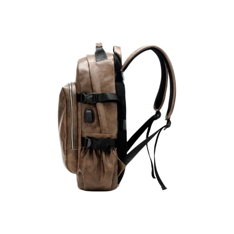 GEERDUN PU Backpack Men's Brown-1