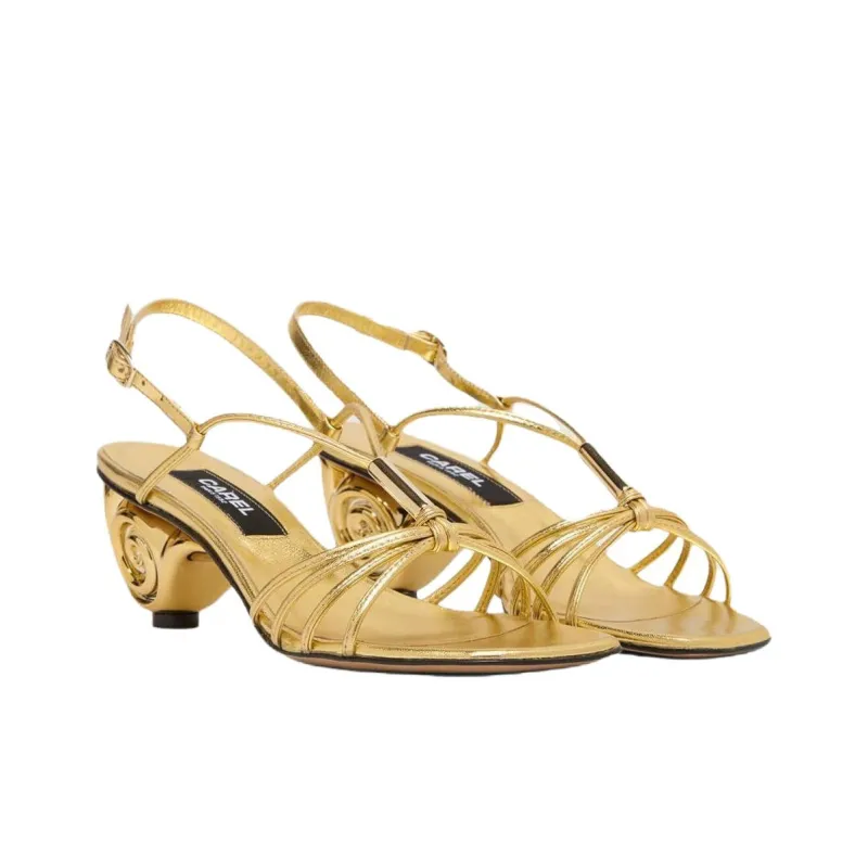 Carel Sirene One Strap Sandals 5cm Women's Gold-2
